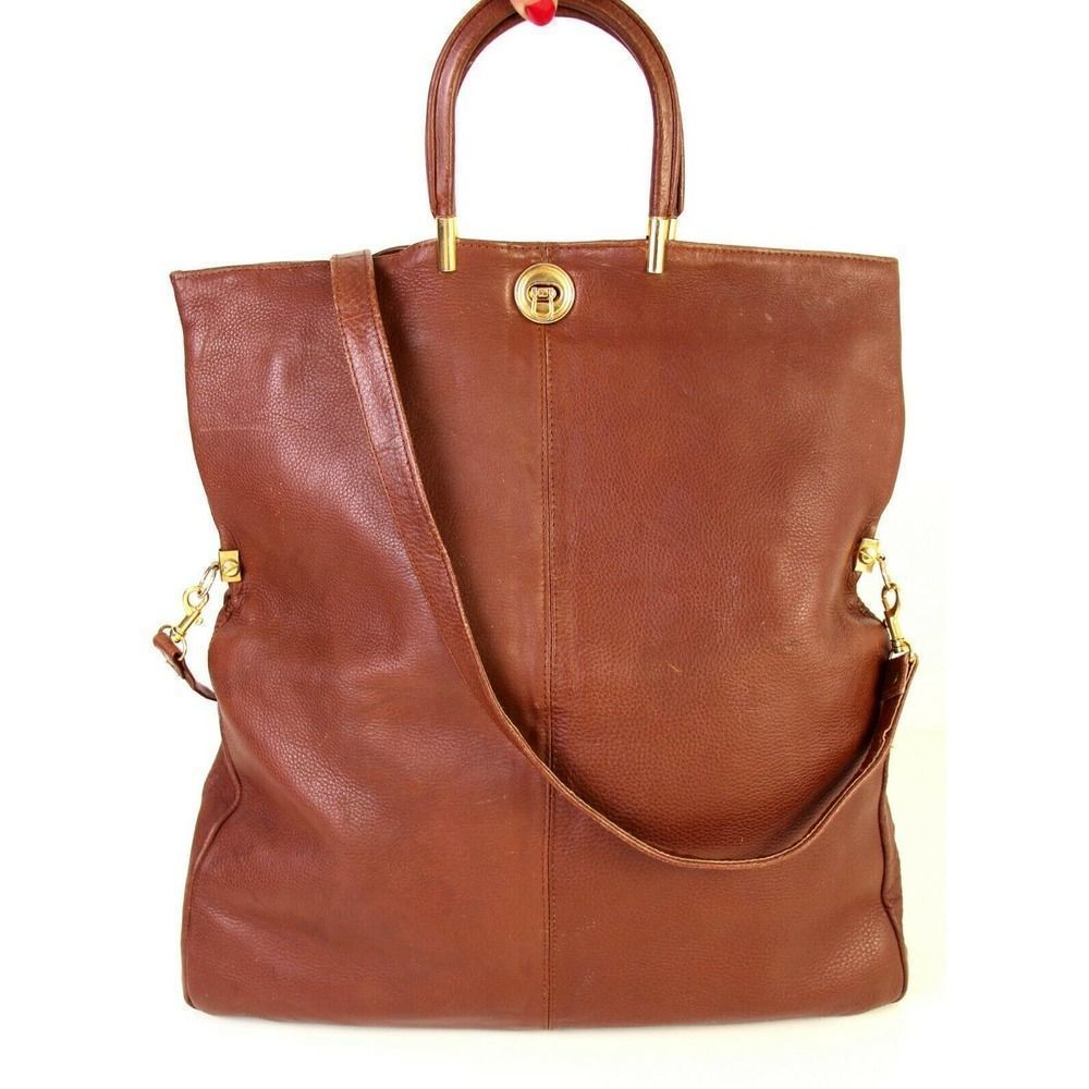 VINTAGE TRINKERS BROWN GENUINE LEATHER CONVERTIBLE SHOULDER BAG X-BODY MESSENGER